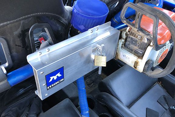 Card image cap for Mac's Short Chainsaw Scabbard and Bar Clamps