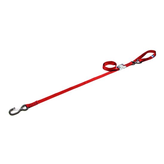 113507 1 x 6 Motorcycle Cam Tie-Down Strap with Integrated Soft Loop S-Hook  Keeper - Red