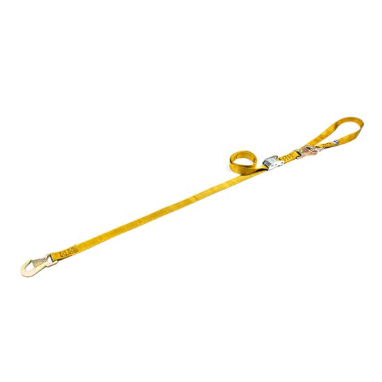114606 1 x 6 Motorcycle Cam Tie-Down Strap with Integrated Soft Loop Flat Snap Hook - Yellow