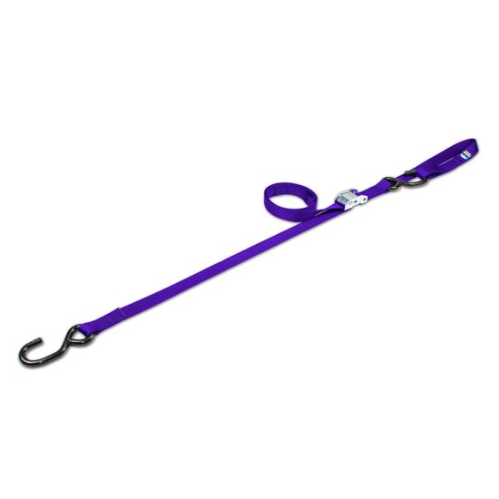 116506 1 x 6 Motorcycle Cam Tie-Down Strap with Integrated Soft Loop S-Hook - Purple