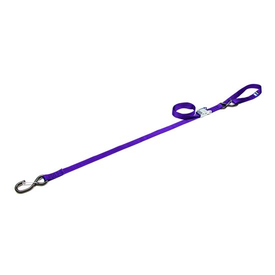 116511 1 x 10 Motorcycle Cam Tie-Down Strap with Integrated Soft Loop S-Hook  Keeper - Purple