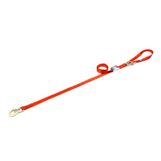 118610 1 x 10 Motorcycle Cam Tie-Down Strap with Integrated Soft Loop Flat Snap Hook - Orange