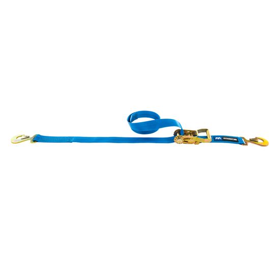 122116 2 x 16 Ratchet Strap with Flat Snap Hook - Blue