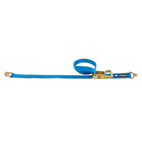 122212 2 x 12 Ratchet Strap with Wire Hook - Blue