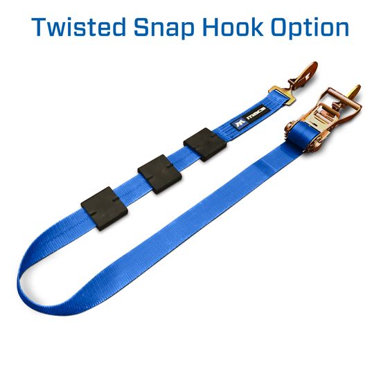 122810 2 x 10 Tire Block Strap with Twisted Snap Hook Ends - Blue