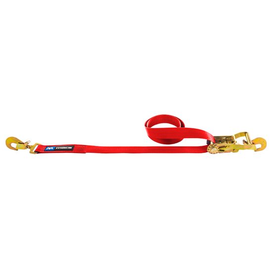 123017 2 x 16 Ratchet Strap with Twisted Snap Hooks Direct Hook - Red