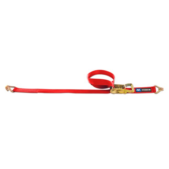 123210 2 x 10 Ratchet Strap with Wire Hook - Red
