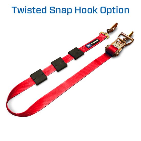123810 2 x 10 Tire Block Strap with Twisted Snap Hook Ends - Red