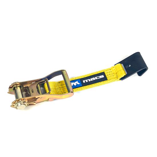 124002FH Replacement 2 Sewn Fixed End with Ratchet Flat Hook - Yellow