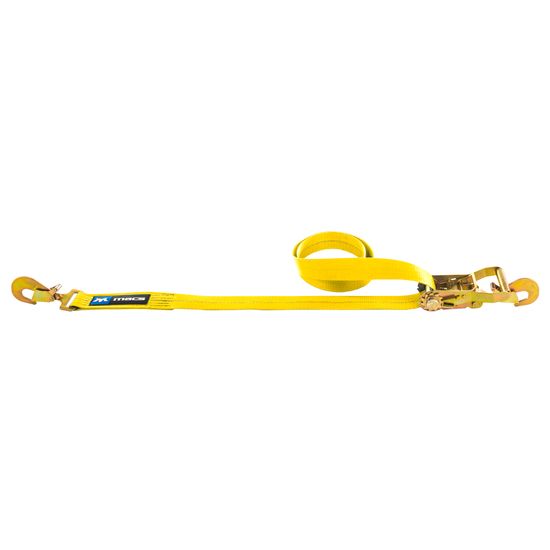 124017 2 x 16 Ratchet Strap with Twisted Snap Hooks Direct Hook - Yellow