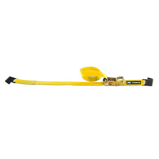 124316 2 x 16 Ratchet Strap with Flat Hook - Yellow