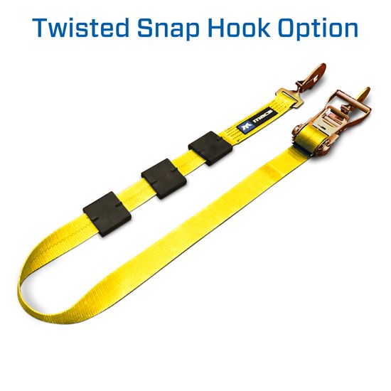 124810 2 x 10 Tire Block Strap with Twisted Snap Hook Ends - Yellow