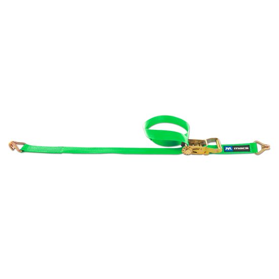 125206 2 x 6 Ratchet Strap with Wire Hook - Lime Green