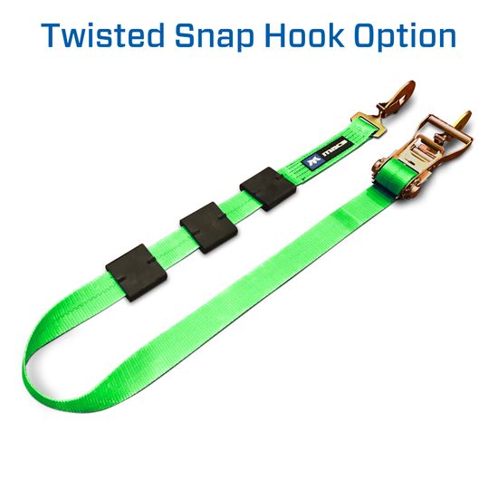 125810 2 x 10 Tire Block Strap with Twisted Snap Hook Ends - Lime Green