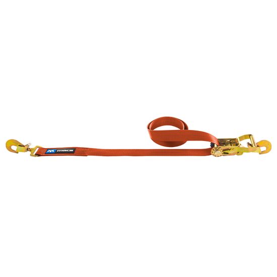 128017 2 x 16 Ratchet Strap with Twisted Snap Hooks Direct Hook - Orange