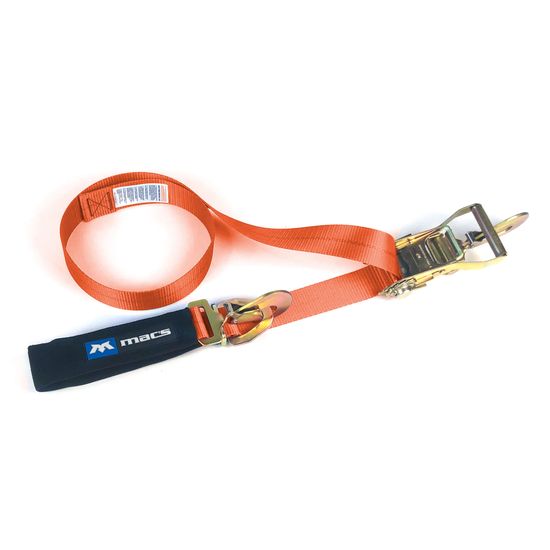 128409 2 x 8 Combination Axle Strap with Direct Hook Twisted Snap Hook - Orange