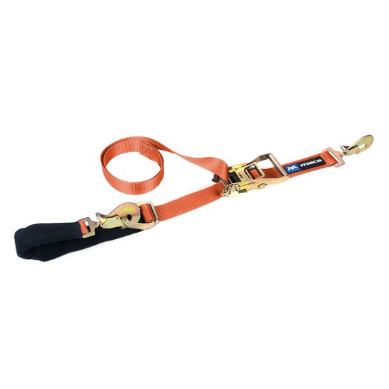 128410 2 x 10 Combination Axle Strap with Sewn Fixed End Twisted Snap Hook - Orange