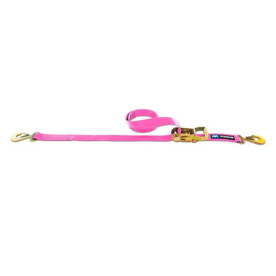 129113 2 x 12 Ratchet Strap with Flat Snap Hook - Pink