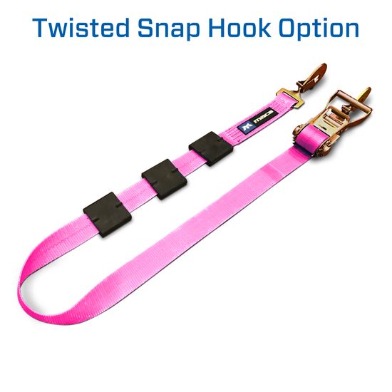 129810 2 x 10 Tire Block Strap with Twisted Snap Hook Ends - Pink