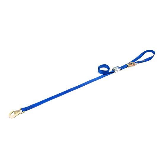 1IN-MOTO-CAM-ST-W-INTG-SL-FL-SP-HK 1 Motorcycle Cam Tie-Down Strap with Integrated Soft Loop Flat Snap Hook