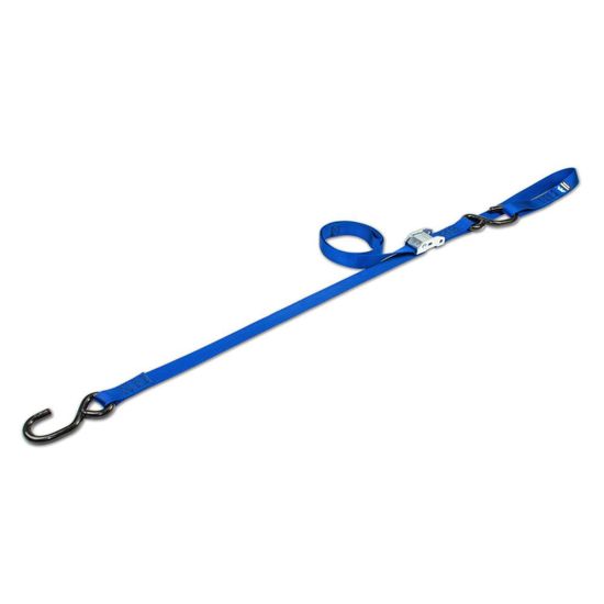 1IN-MOTO-CAM-ST-W-INTG-SL-S-HK 1 Motorcycle Cam Tie-Down Strap with Integrated Soft Loop S-Hook