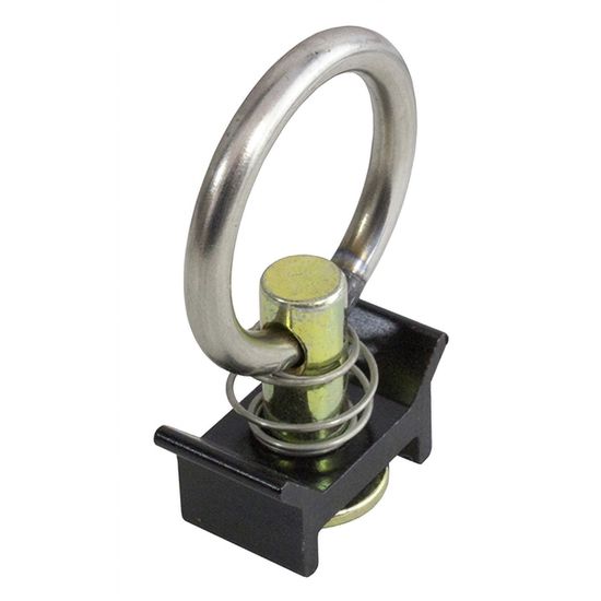 32401B L-Track Single Stud Fitting with Round Ring - Black - WLL 1333 lb