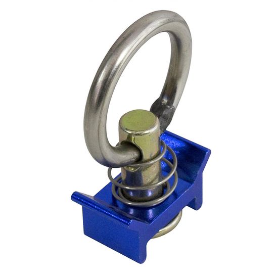 32401BL L-Track Single Stud Fitting with Round Ring - Blue - WLL 1333 lb