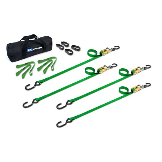 510115 1 x 10 ATV  Motorcycle Ratchet Utility Pack with S-Hook - Lime Green