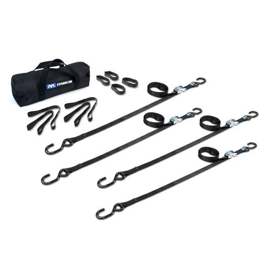 510131 1 x 10 ATV  Motorcycle Cam Utility Pack with S-Hooks - Black