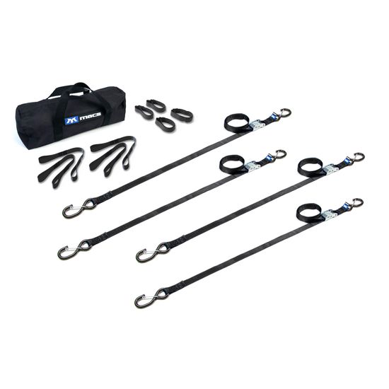510221 1 x 6 ATV  Motorcycle Cam Utility Pack with S-Hooks  Keepers - Black