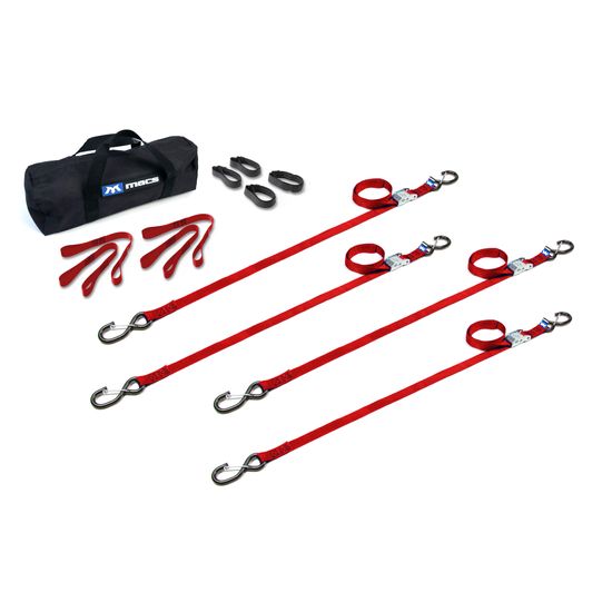 510223 1 x 6 ATV  Motorcycle Cam Utility Pack with S-Hooks  Keepers - Red