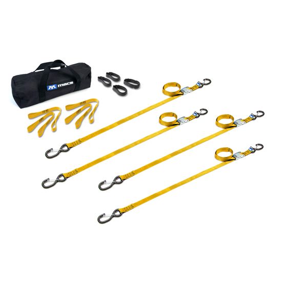 510224 1 x 6 ATV  Motorcycle Cam Utility Pack with S-Hooks  Keepers - Yellow