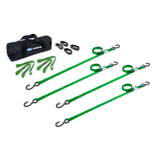 510225 1 x 6 ATV  Motorcycle Cam Utility Pack with S-Hooks  Keepers - Lime Green