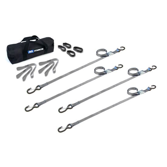 510227 1 x 6 ATV  Motorcycle Cam Utility Pack with S-Hooks  Keepers - Silver