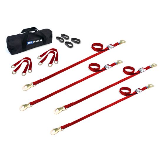 510243 1 x 6 ATV  Motorcycle Cam Utility Pack with Flat Snap Hooks - Red