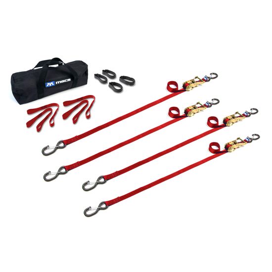 510343 1 x 10 ATV  Motorcycle Ratchet Utility Pack with S-Hook and Keeper - Red