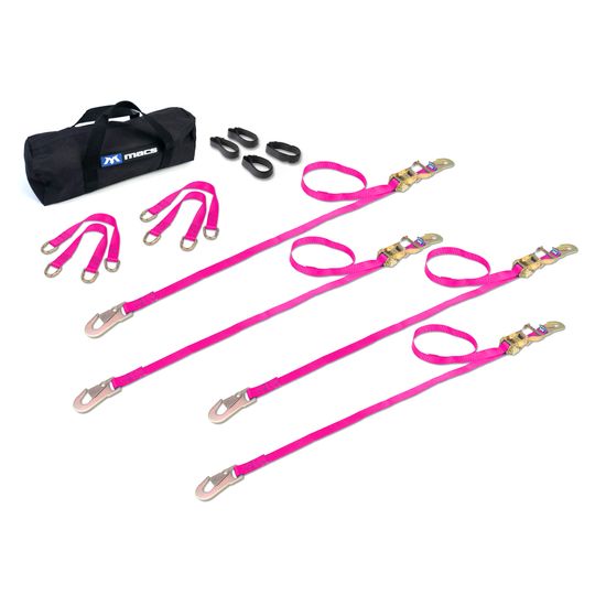 510369 1 x 10 ATV  Motorcycle Ratchet Utility Pack with Flat Snap Hooks - Pink