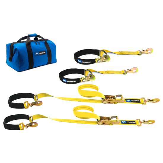 514008 2 x 8 Axle and 2 x 4 Tie-Back Strap Value Pack Sewn Fixed Ends - Yellow