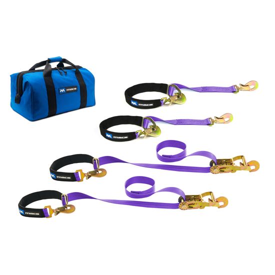516007 2 x 6 Axle and 2 x 4 Tie-Back Strap Value Pack Direct Hook Ends - Purple