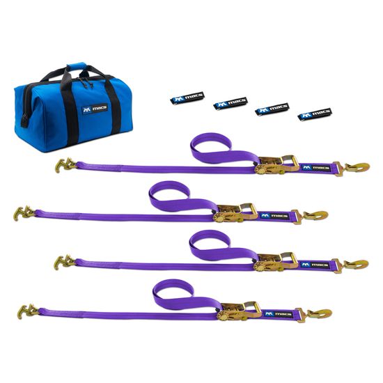 516503 Factory Transit R-Hook Tie-Down Pack with Sewn Fixed End - Purple