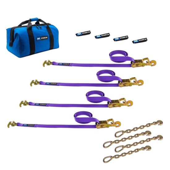 516523 Factory Transit R-Hook Tie-Down Pack with Direct Hook End  Chain Extensions - Purple