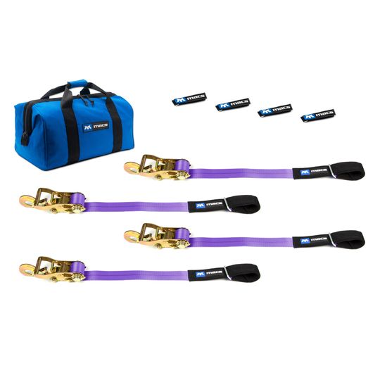 516716 2 x 6 Cinch Tie-Down Strap Kit for Confined Spaces - Purple