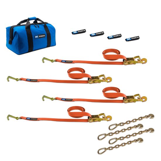 518521 Factory Transit J-Hook Tie-Down Pack with Direct Hook End  Chain Extensions - Orange
