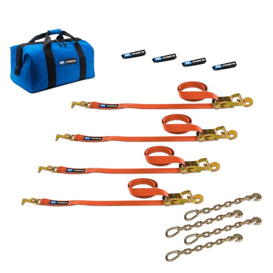518522 Factory Transit T-Hook Tie-Down Pack with Direct Hook End  Chain Extensions - Orange