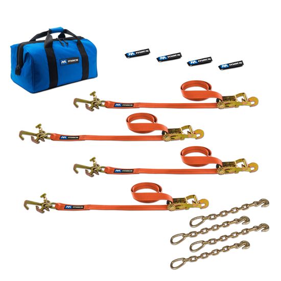 518524 Factory Transit J- T-  R-Hook Tie-Down Pack with Direct Hook End  Chain Extensions - Orange