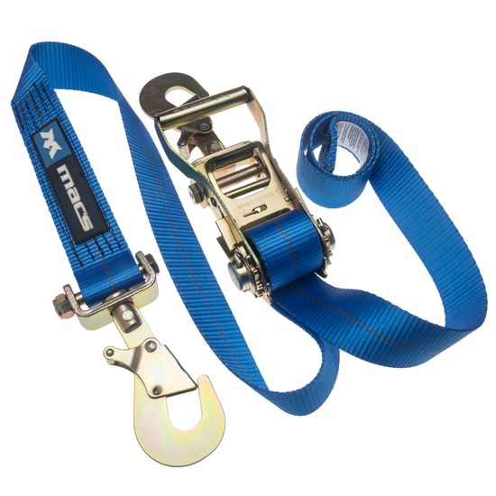 Swivel-Hook 2 Ratchet Strap with Pivot Swivel Hook - Blue