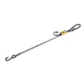 117307 1 x 6 Motorcycle Ratchet Tie-Down Strap with Integrated Soft Loop S-Hook  Keeper - Silver