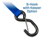 117307 1 x 6 Motorcycle Ratchet Tie-Down Strap with Integrated Soft Loop S-Hook  Keeper - Silver 1