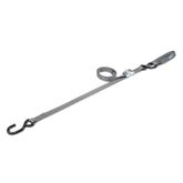117510 1 x 10 Motorcycle Cam Tie-Down Strap with Integrated Soft Loop S-Hook - Silver