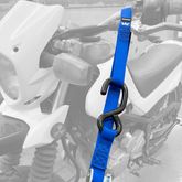 117510 1 x 10 Motorcycle Cam Tie-Down Strap with Integrated Soft Loop S-Hook - Silver 3